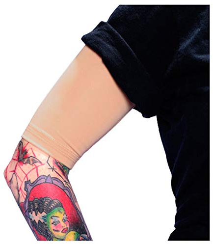 Tat2X Ink Armor Premium Half Arm Tattoo Cover Up Sleeve - No Slip Gripper - U.S. Made - Light - XL2X (single half arm sleeve)