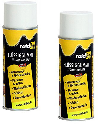 Raid HP 380232 Flüssiggummi 800ml Weiss-MATT Sprühfolie Felgenfolie. Dauerelastische Gummierung für innen und außen für Auto Boot Motorrad Quad Fahrrad Freizeit Hobby