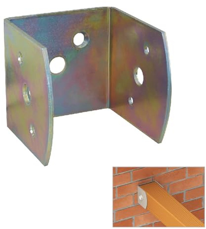 FRIULSIDER Supporto per travi in legno in acciaio tropicalizzato, bronzo, montaggio a parete, 100x100x105 mm