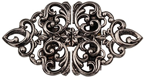 Hartmann-Knöpfe feine silber Trachten Schliesse Schürzen Verschluss Dirndl Schnalle Metall 58mmx32mm Steg 20mm, made in Germany, (1 Stück)