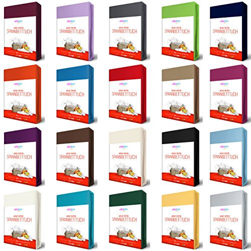 Jersey Topper Spannbettlaken Spannbetttuch aus Reiner Baumwolle in Farbe: Cappuccino, Größe: Topper 180x200cm