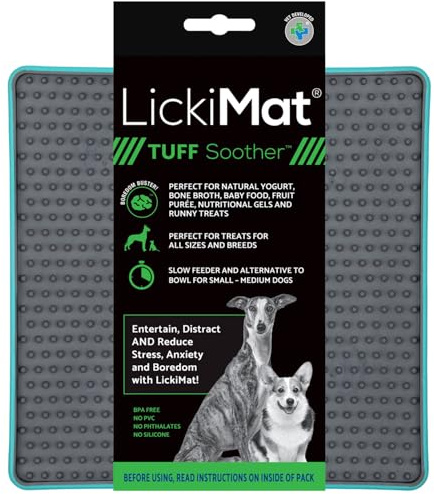 LickiMat Tuff - Tapis d'alimentation pour Chien pour soulager l'ennui et l'anxiété, idéal pour la Nourriture, Les friandises, Le Yaourt ou Le Beurre d'arachide, Tapis à lécher pour Chien, Alternative