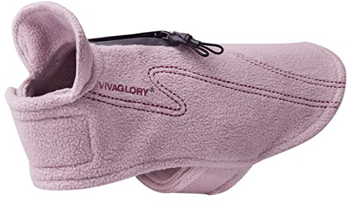 VIVAGLORY Cozywrap Wintermantel Hund, Hundejacke mit Geschirr Öffnung, Fleecejacke Hund Hundejacke, Reflektierend & Verstellbar Fleece Softshell, M, Rosa
