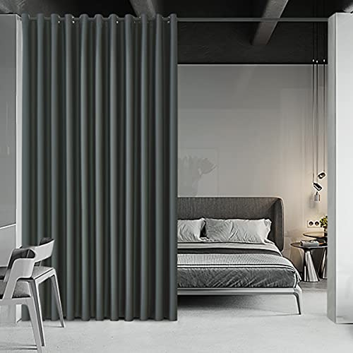 bluCOASTLINE Raumteiler Vorhang Dunkelgrau - Raumtrenner Sichtschutz für Wohnzimmer/Heimkino/Konferenzraum, Extra Breit Verdunkelungsvorhänge Hintergrund, 4,6m breit x 2,4m hoch, 1 Panel