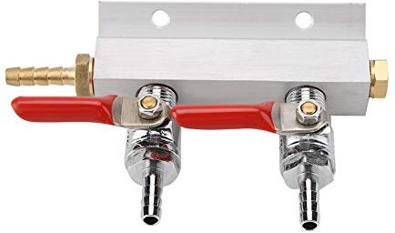 Collecteur de gaz,Distributeur de gaz de la bière CO2, 5/16 '' multi-voies maison Co2 Air collecteur de distribution de gaz répartiteur npt1/4 Barb Adaptateur coupleur 2 voies, 2 co2 tank beer sp