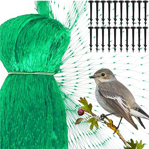 SPRINGOS Filet de protection contre les oiseaux - 10 x 20 m - Ancrage au sol - Filet pour arbres fruitiers - Filet de protection pour bac à sable - Filet de piscine