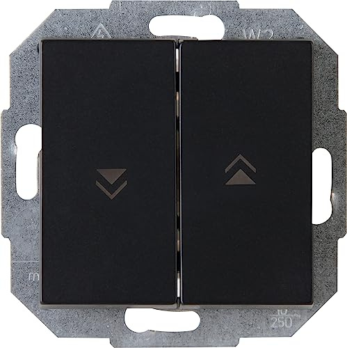 Kopp Athenis Jalousieschalter, IP20, schwarz, matte Oberfläche, 588550085