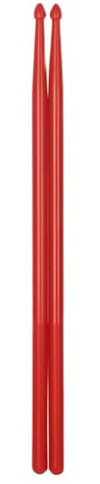 Hapihom Baguettes de batterie 5A en nylon, baguettes personnalisées, poignée antidérapante, baguettes pour débutants, batteurs professionnels, rouge