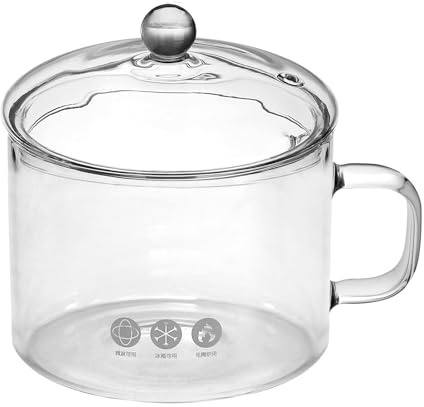 40Oz Cooking Saucepan, Clear Glass Cooking Pot Heat Resistant Stovetop Pot, Multi-Function Stew Pot for Home Kitchen Restaurant