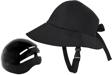 rockible Casque de vélo pour Adultes, Tour de tête 22.8 à 23.6 Pouces, Casquette Moderne, Chapeau Seau de Surf pour Femmes Unisexes, vélo, Noir