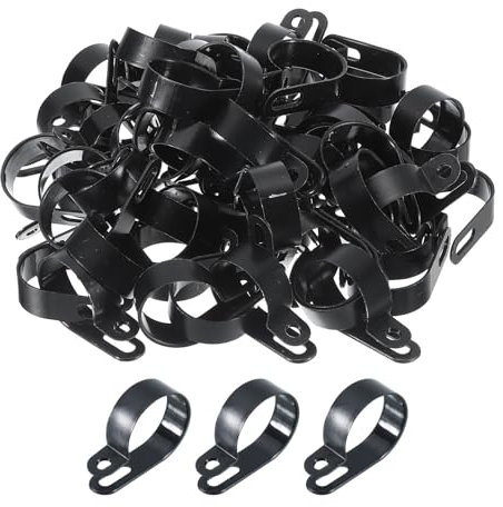 QUARKZMAN R-Type Kabelklemmen, 30mm 1,18 Zoll Kabelclip Kabelorganisator Kabelklemmen Schwarz zur Kabelverwaltung, Packung mit 100 Stück