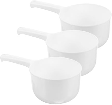 Milisten 3pcs Household Scoop Dipper Ladle Plastic Spoon Water Ladle for Kitchen Plastic Bathtub Soup Plastic to Go Containers Large Bath Ladle Plastic Water Scoop Spoons Food Cooking Spoon