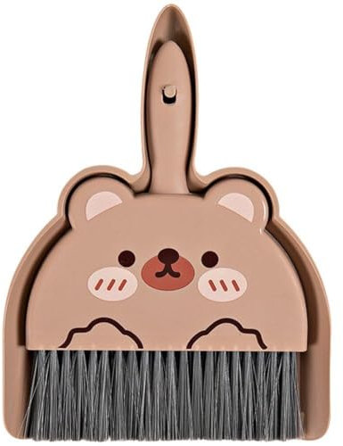 Sanfly Mini Dustpan and Brush Set, Cute Animal Style Broom and Dustpan Cleaning Set Table Crumb Sweeper Cleaning Tools for Home Office