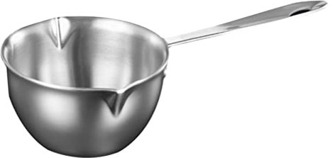 ANSNOW Butter Melting Bowl Mini Saucepan Double Boiler Saucepan Chocolate Warmer Pot Stew Pots with Lids Kitchen Cooking Pot Multipurpose Sauce Pan Universal Coffee/Silver/17.6 * 7.8 * 4.5Cm