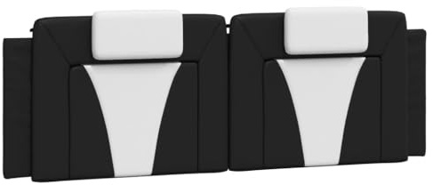 vidaXL Kissen für Kopfteil Viana, Rückenpolster Polster für Bettkopfteil, Rückenkissen Lesekissen Polsterkopfteil Wandkissen, Schwarz Weiß 160cm Kunstleder