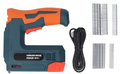 Cordless Nail Gun Battery Powered, Air Power Nailers Staplers Electric Staple Gun for Upholstery, Home Improvement