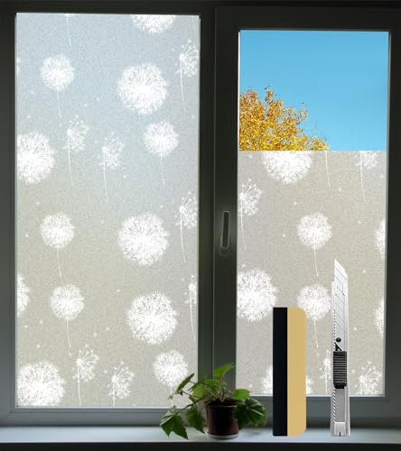 Antrect Milchglasfolie statisch haftend 90x200cm Fensterfolie Blickdicht Motiv, Fensterfolie Sichtschutz, Blickschutzfolie Fenster, UV Folie Fenster Hitzeschutz
