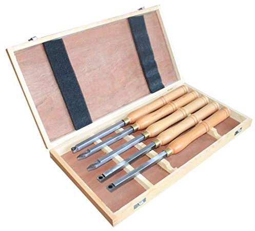 SXYKXYDL Ensemble de Ciseaux de Tour HSS, Ensemble de 5 Ciseaux de Tournage à Bois pour Professionnels ou Amateurs travaillant Le Bois pour l'artisanat du Bois, Le Bricolage et Le Travail du Bois