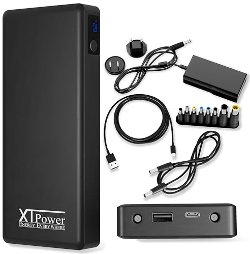 XTPower® PowerBank XT-40000DC-PA 40000mAh LED-Anzeige – 80W DC Hochkapazitäts-Powerbank für Laptop, Tablet & Smartphone mit USB QC3/DC-Anschluss – Schnellladen, gleichzeitiges Laden & Entladen