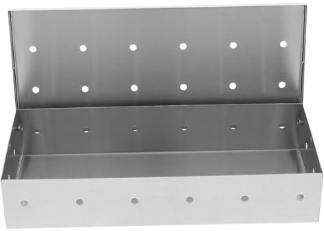 ULTECHNOVO Scatola Per Affumicatura in Inossidabile Per Barbecue Contenitore Porta Per Scatola Affumicatura Legno Inclusa Accessori Barbecue