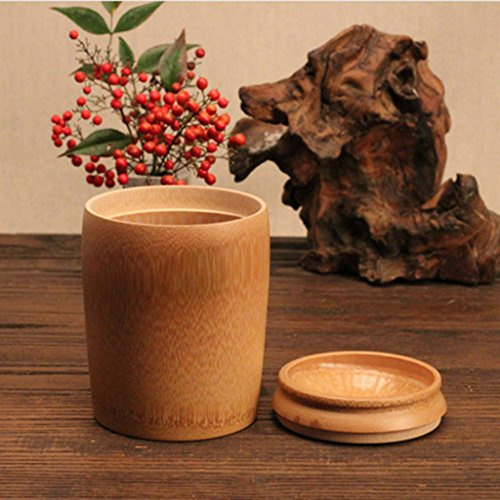 getuse Caja de almacenamiento de té de bambú grande, recipiente para té café y caramelo recipiente