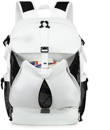 UtiaMiaoGonGo Basketball Fußball Rucksack mit Schuhfach und Ballfach, große Sportrucksack Herren Damen Wasserfest Sportausrüstungstasche für Basketball Volleyball Fußball