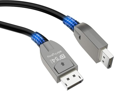 Werkybay 16K Câble DisplayPort 1 m,54G certifié VESA câble DP 2.1, [16K/10K@60Hz,8K@120Hz,4K@240Hz] avec HDR,FreeSync,G-Sync,HDCP, pour PC,HDTV, moniteur de jeu,ordinateur portable,carte graphique