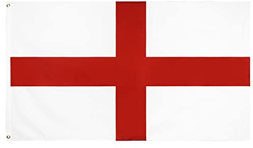 Bandera de poliéster de Inglaterra de 3 x 5 pies para exteriores, de doble cara, resistente, con bandera del Día de los Caídos a rayas cosidas