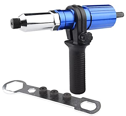 Anneome Electric Rivet Adapter for Core-pulling Riveting Machine Metal Alloy Connector with Rivets and Twist Drill Easy-use Conversion Joint and Drills