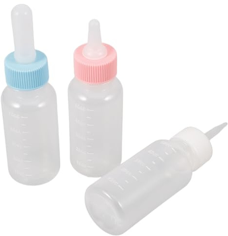 DIYEAH 3 Stück Kleine Welpen Milchflaschen aus Bpa freiem und Silikon Tragbare Fütterungsflaschen für Welpen Kätzchen und Kleine Haustiere Leicht zu Reinigen und Portionierbar