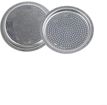 Juego de piezas de repuesto para cafeteras Moka Pot Espresso con 2 filtros de acero inoxidable y 4 sellos de junta de silicona para apoyar la preparación (6 tazas)