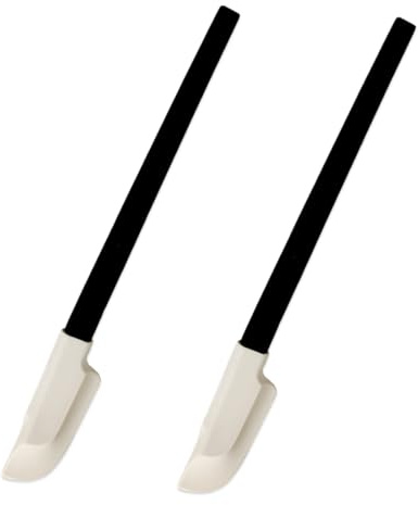 ZORVYN Lot de 2 Spatules en Silicone Flexibles avec Poignée en Bois, Petites Maryse Silicone pour la Cuisson, le Mélange, la Pâtisserie, Spatule de Cuisine et de Pâtisserie (Petit et Étroit)