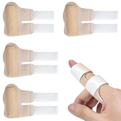 4 Férulas Para Dedos: Férula Ajustable Para El Pulgar Para Artritis, Dedo En Gatillo, Soporte Para Dedos, Vendaje Para Dedos, Férula Para Todos Los Dedos, Color Piel