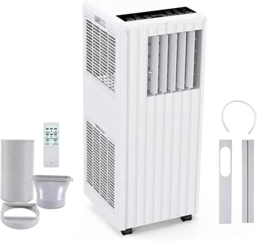 Condizionatore Portatile 7000 BTU 2,05 KW, 4 in 1 Raffreddamento Deumidificatore 36L/Giorno Ventilatore Modalità Sonno, Timer 24h, Telecomando, Per Stanze Fino a 30m², Include Kit Finestra