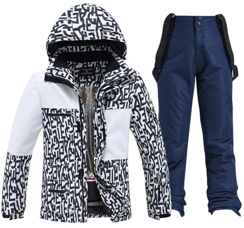 Monos de esquí genéricos Monos de esquí para hombres y mujeres Trajes de esquí calientes (Dark Blue, M)