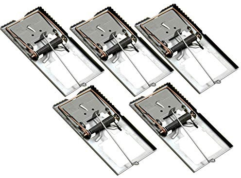 5 Stück Profi-Mausefallen Schlagmausefalle Mäuse Falle aus Metall Stahl verzinkt