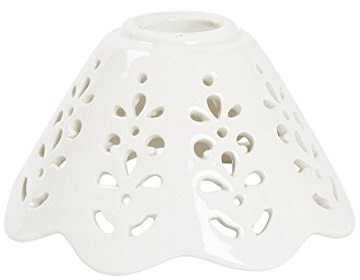 Paralume ceramica bianca traforata di ricambio per applique e lampadari ferro e ottone