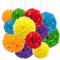 ZYOOO® Lot de 12 Pompons en papier de soie à Suspendre multicolore pour fête décoration coloré, plafond, mur, 6 couleurs de 30,5 cm, 25,4 cm
