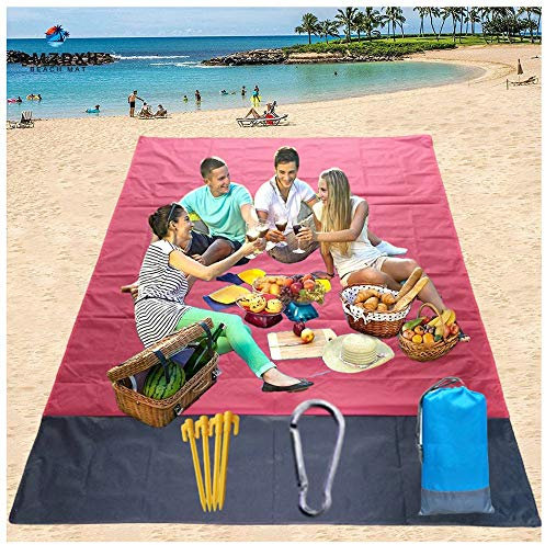 QMZDXH Stranddecke Sandfrei Matte, Campingdecke Strandtuch Aus Weiches Nylon Mit Tasche Wasserdicht Schnell Trocknend Ultraleicht Tragbar