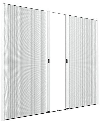 Zanzanet Zanzariera laterale plisse doppia orizzontale cassonetto 17mm guida 4mm su misura plissettata ultra sottile porta finestra scorrevole personalizzabile colori Made in Italy Bianco