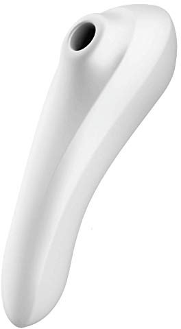 Satisfyer Dual Pleasure Connect App Druckwellen-Vibrator | Bluetooth App Steuerung | Wiederaufladbares Sex-Spielzeug für Frauen | Erotisches Toy in Weiß | Stimulator 18 cm