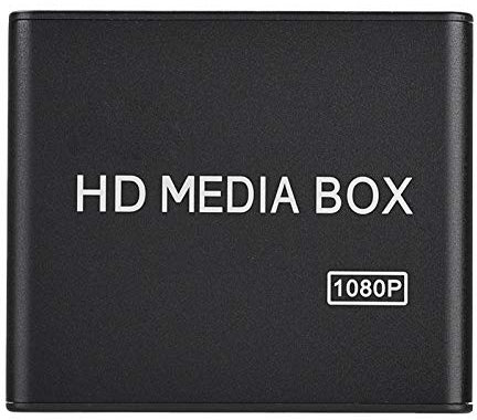 Socobeta Reproductor Multimedia Reproductor Multimedia de Alta definición Full HD Mini Box Reproductor Multimedia Caja de Reproductor Multimedia(Enchufe de la UE)