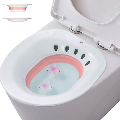 Bwelcam Baño de asiento para inodoro, lavabo de asiento plegable,bidé portátil,se adapta a inodoros universales