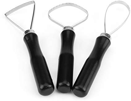 Dilwe Herramienta de Bucle Ancho, Cuchillo raspador de esculturas de 3 Piezas, Alambre Plano de Acero Inoxidable para esculturas de Arcilla de cerámica de Bricolaje/Regalos para Amigos /
