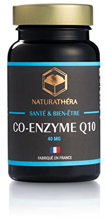 Naturathéra CO-ENZYME Q10 - Ubiquinone Concentrée - Complément Alimentaire Stress Oxydatif Fatigue Profonde, Beauté de la Peau - 50 Gélules - Fabriqué en France - Vegan - Sans Additifs Allergènes OGM