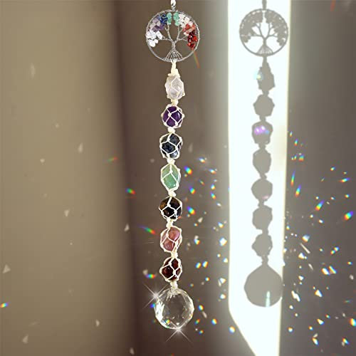 Acchiappasole Cristallo Suncatcher Prisma Sfera di Cristallo Arcobaleno da Appendere 7 Chakra Ciondolo Decorativo per Giardino e Finestra