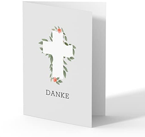 (80 x) Konfirmation Dankeskarte Konfirmationskarten Danksagung Karten - Kreuz
