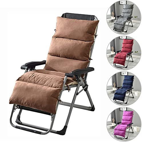 KAYBTNT Gartenliege Auflage - Extra Dicke 12 cm Liegenauflage - Bequeme Sonnenliege Auflage - Robust Deckchair Auflagen - Anti-Rutsch Liegestuhl Auflage für Outdoor Terrasse,Kaffee,125x50x12cm