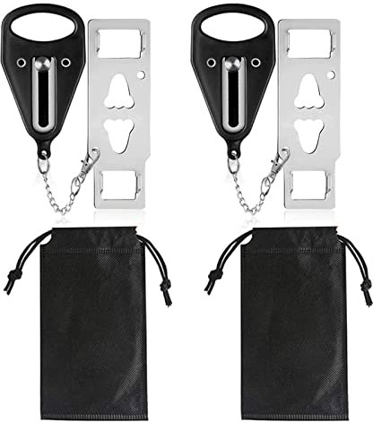 TSHAOUN 2pcs serrature portatili serrature di sicurezza,serratura da viaggio,Serratura Da Viaggio Antifurto Sicurezza Blocco Privacy Con Custodia Per Home Hotel Appartamento Scuola (2 Pack)