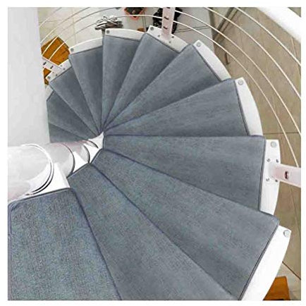 Treppenteppich Wendeltreppe Wendeltreppenkissen Treppenstufen Matten Pad Rutschfester Stufenschutz Teppichabdeckung Treppenteppich (Color : Turn Left, Size : 15 Pcs)